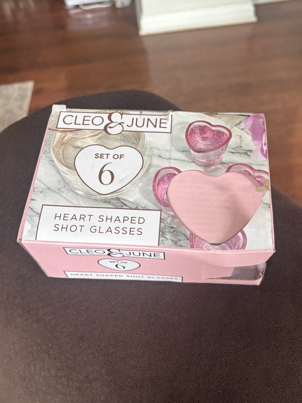 Cleo & June Pink Heart Shaped Shot Glasses - Set of 6
